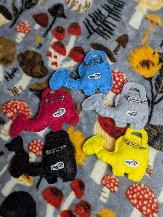 Plush Elephant Watering Can Pins