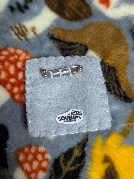 Flat Felt Blocky Skeleton Pin