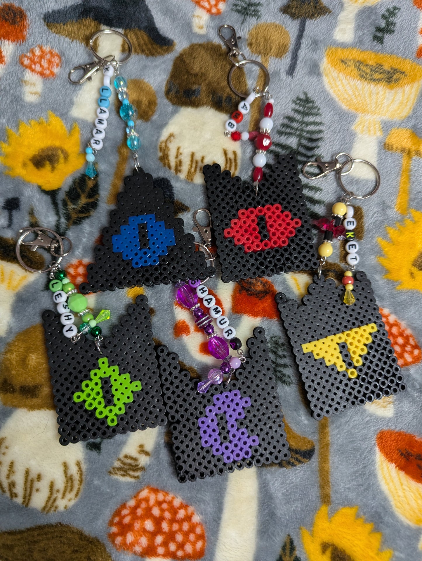 Cult of the Lamb Crown Perler Keychains