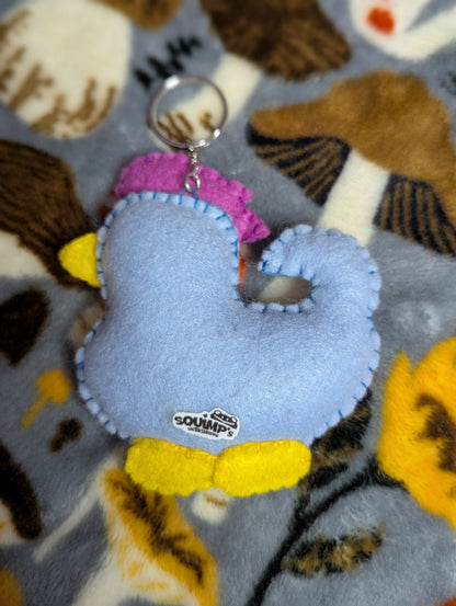 Blue Chicken Plush Keychain