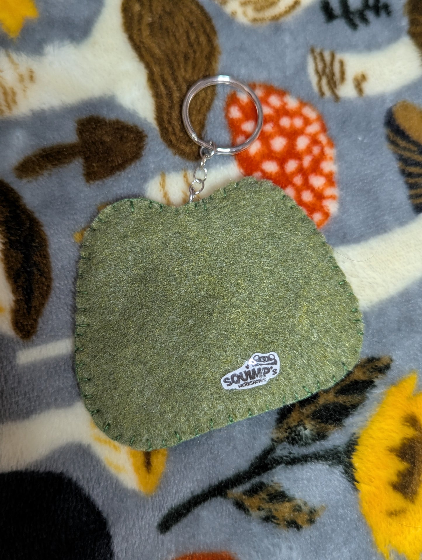 Happy Frog Felt Keychain