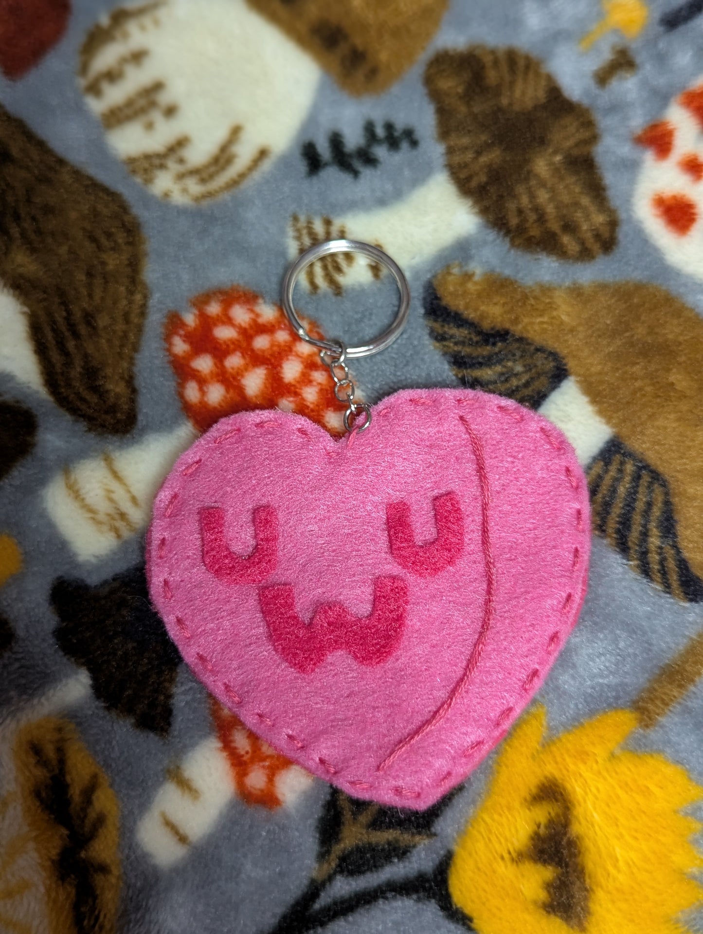 UwU Heart Candy Felt Keychain