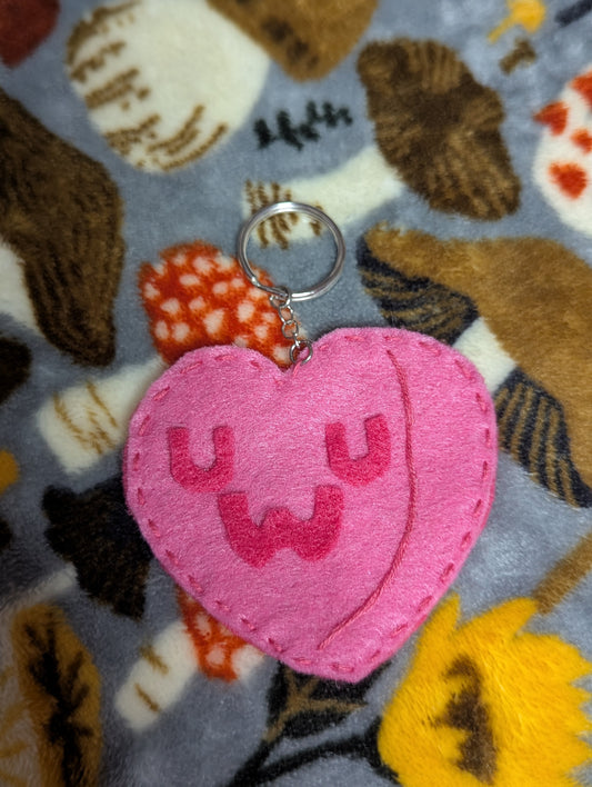 UwU Heart Candy Felt Keychain