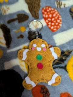 Gingerbread Felt Keychain