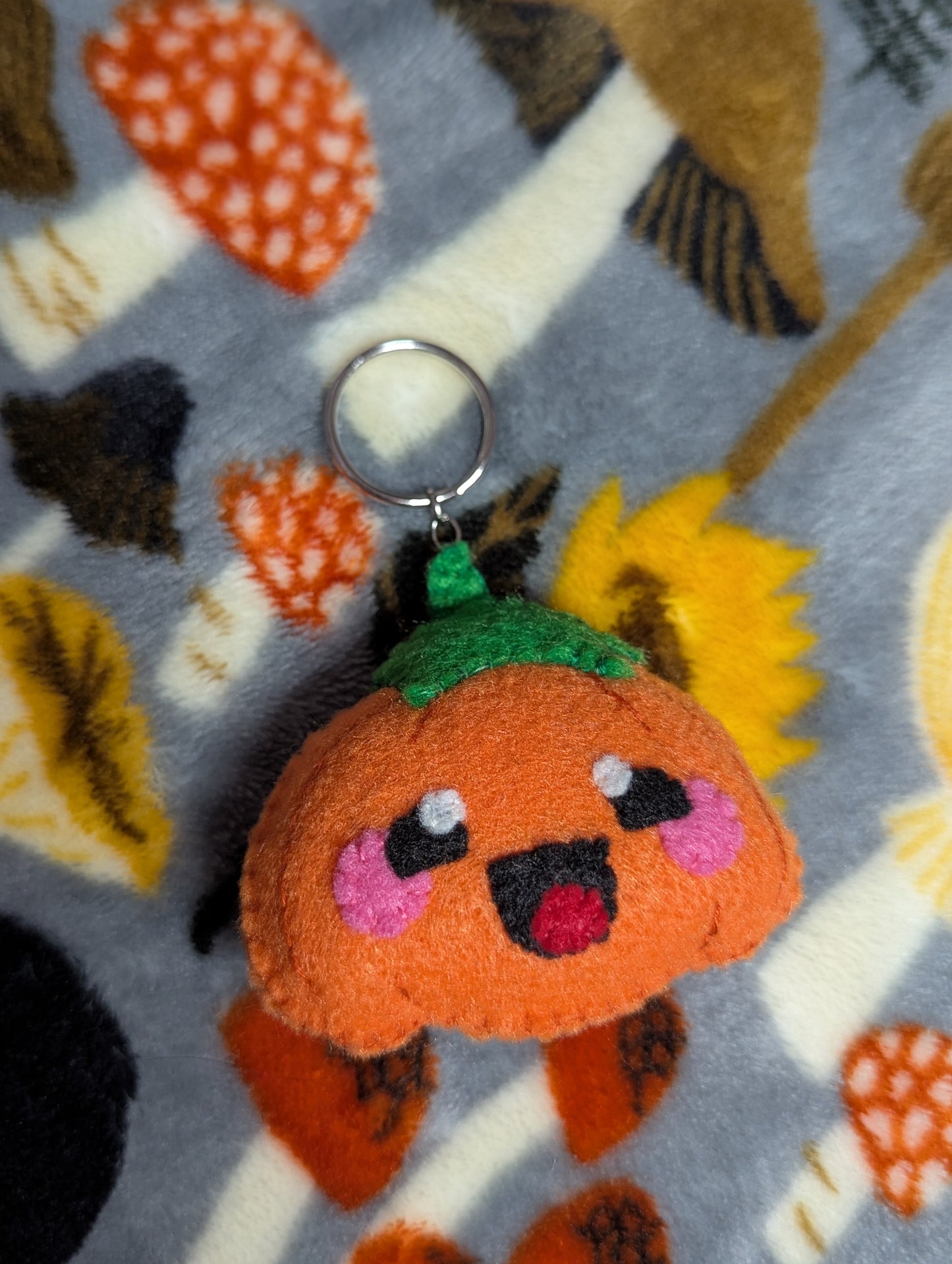 Happy Pumpkin Plush Keychain