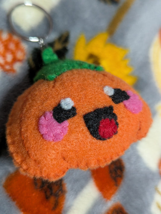 Happy Pumpkin Plush Keychain