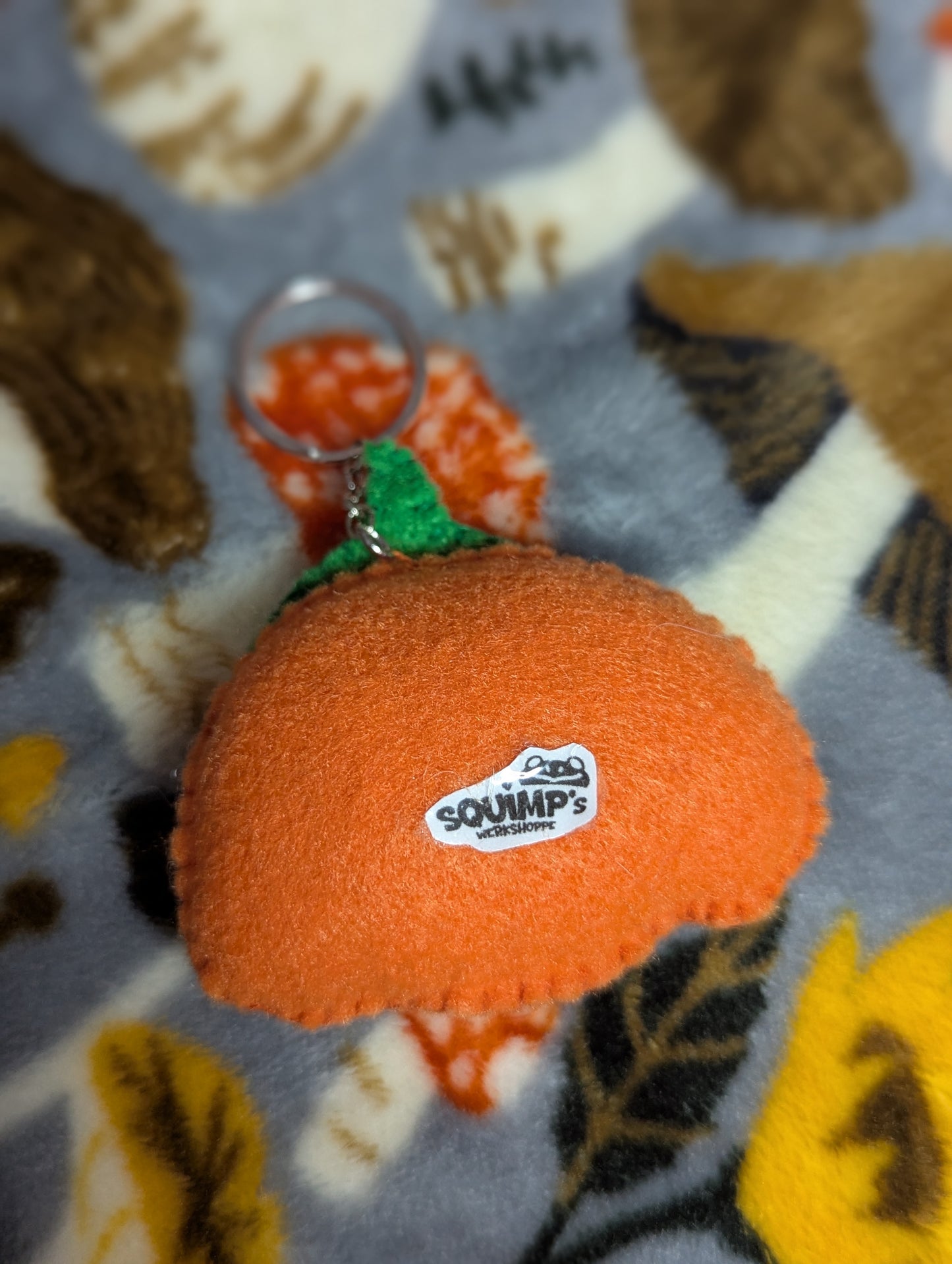 Happy Pumpkin Plush Keychain