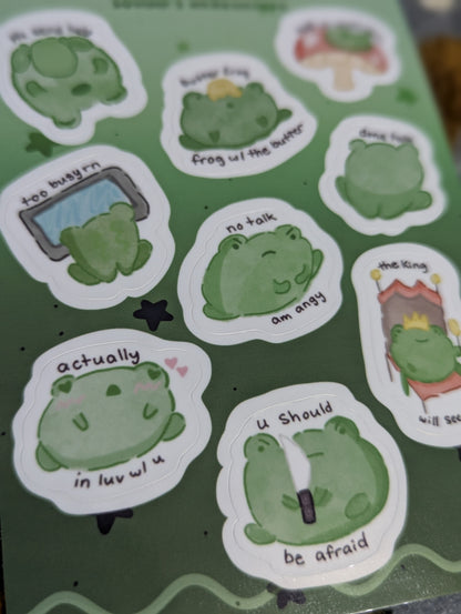 Silly Frogz Sticker Sheet