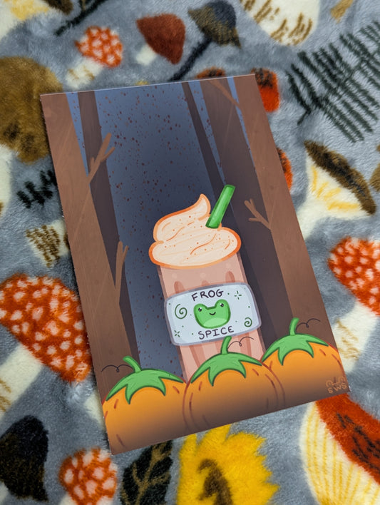 "A Cozy Sip in the Woods" Art Print