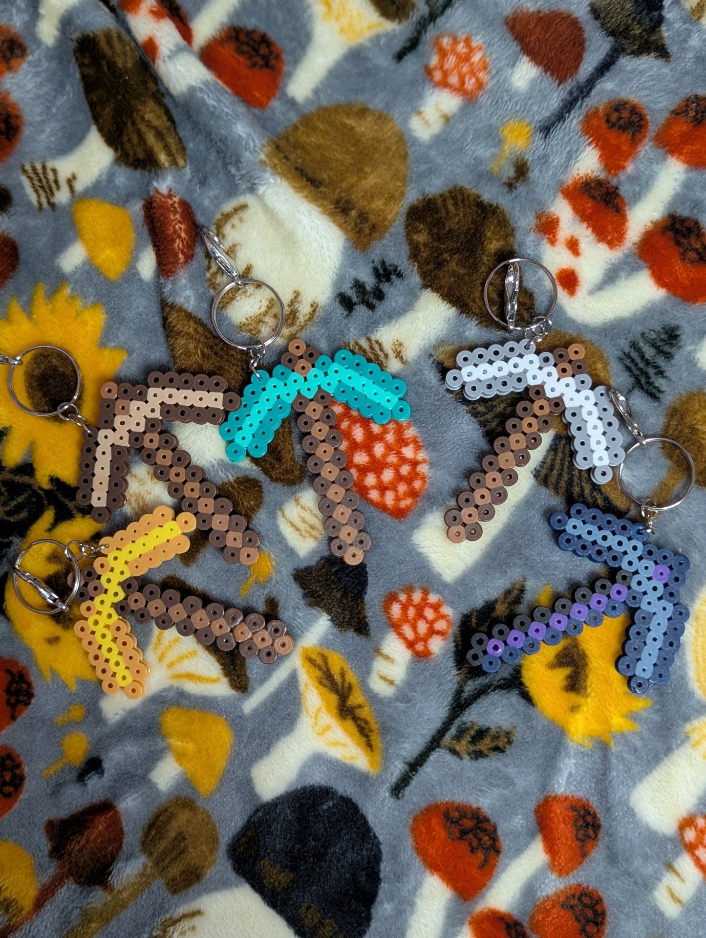 Blocky Pickaxe Keychains