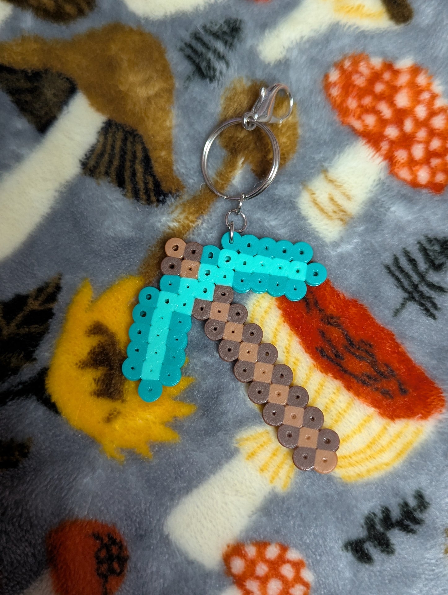 Blocky Pickaxe Keychains