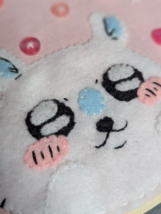 Flying Squirrel Felt Embroidery Hoop