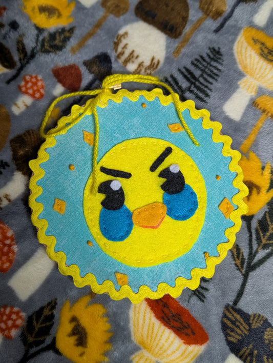 Yellow Birdy Felt Embroidery Hoop