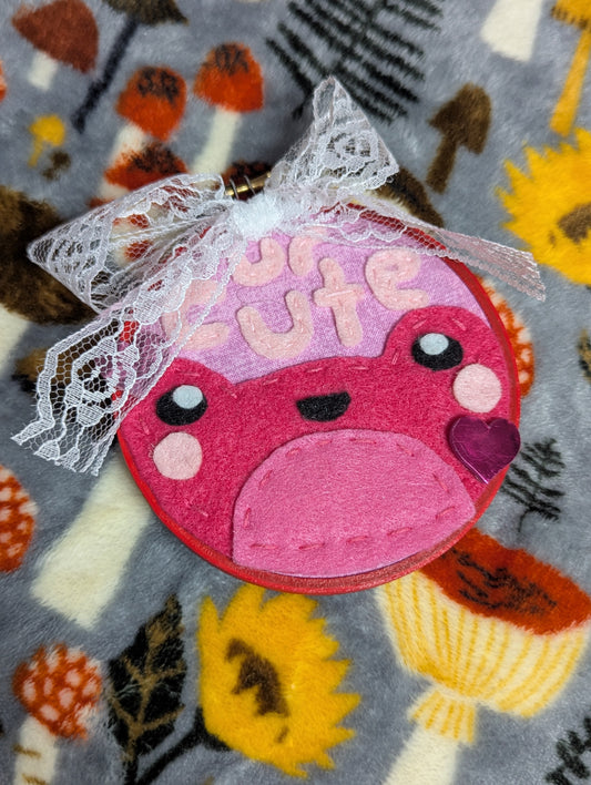 "Ur Cute" Froggie Felt Embroidery Hoop