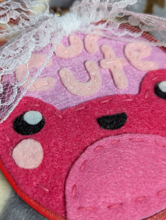 "Ur Cute" Froggie Felt Embroidery Hoop