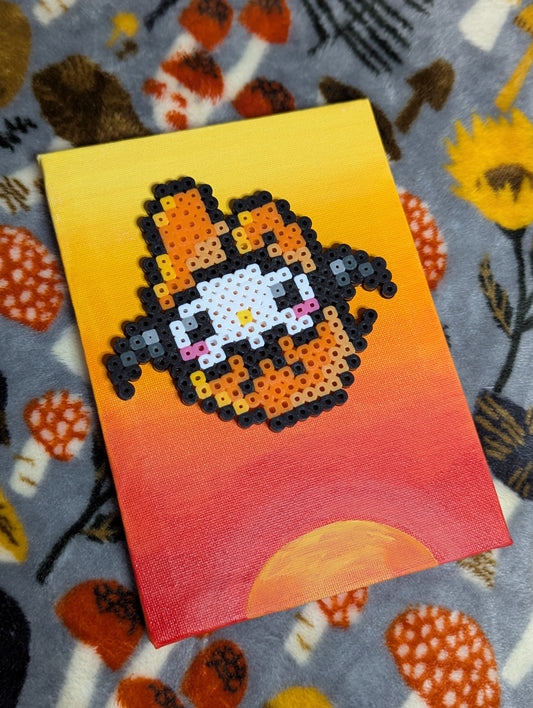 Spooky Hooded Bunny 4x6 Perler Painting