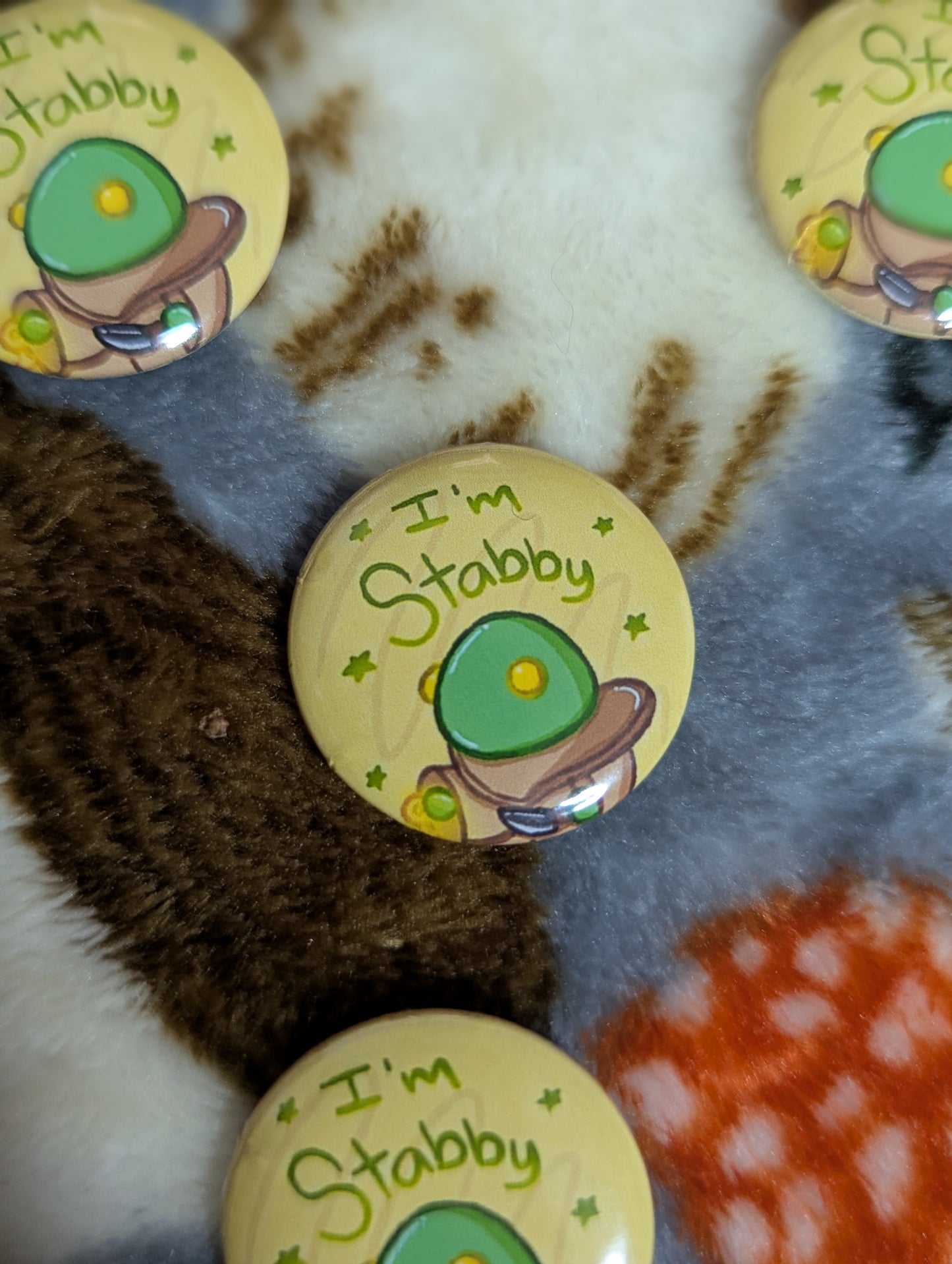 I'm Stabby Button Pin