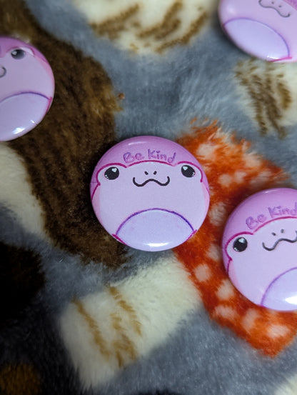 Be Kind Frog Button Pin