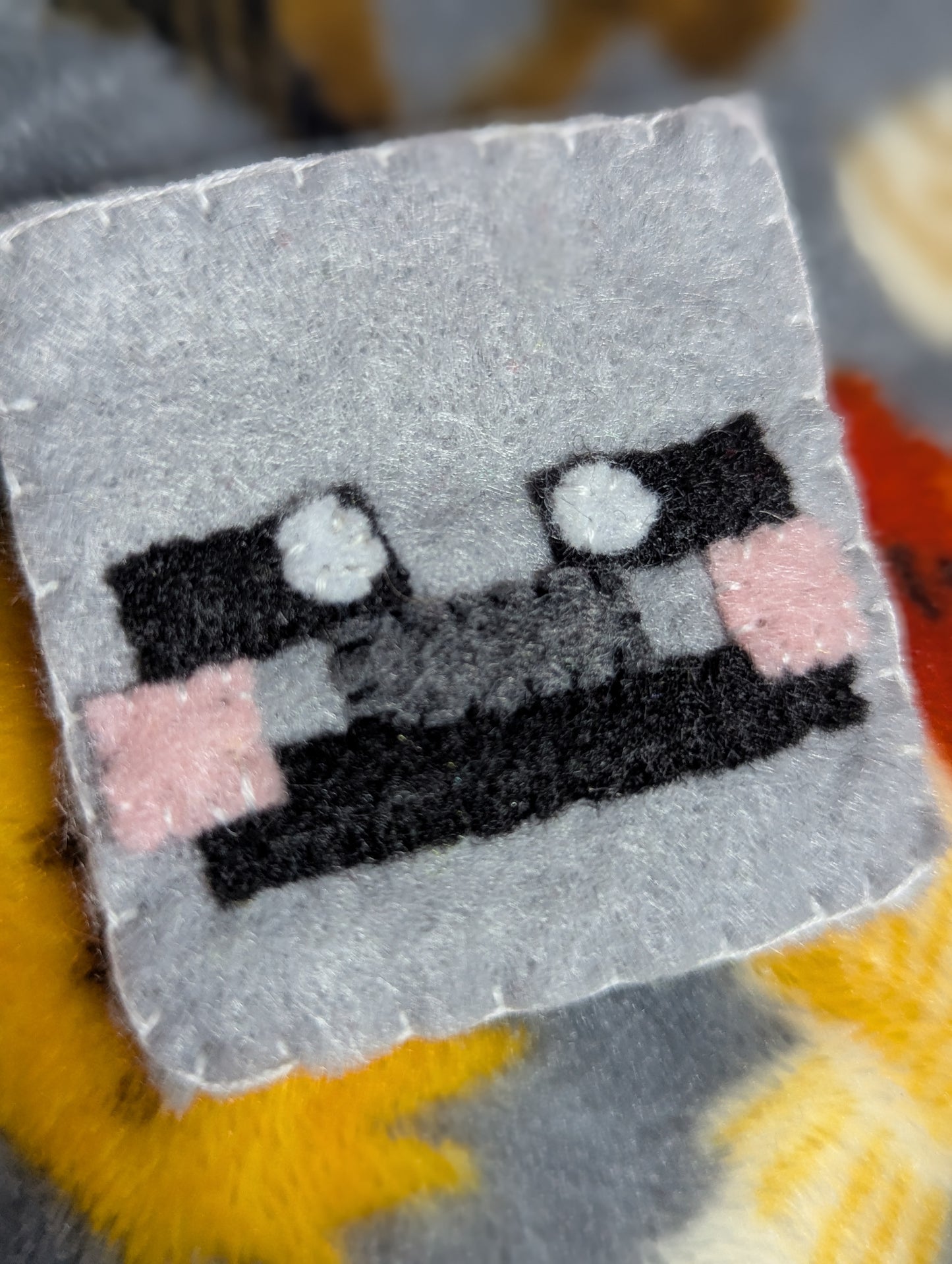 Flat Felt Blocky Skeleton Pin
