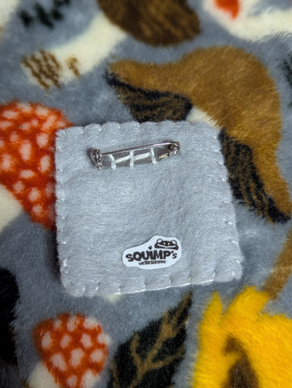 Flat Felt Blocky Skeleton Pin