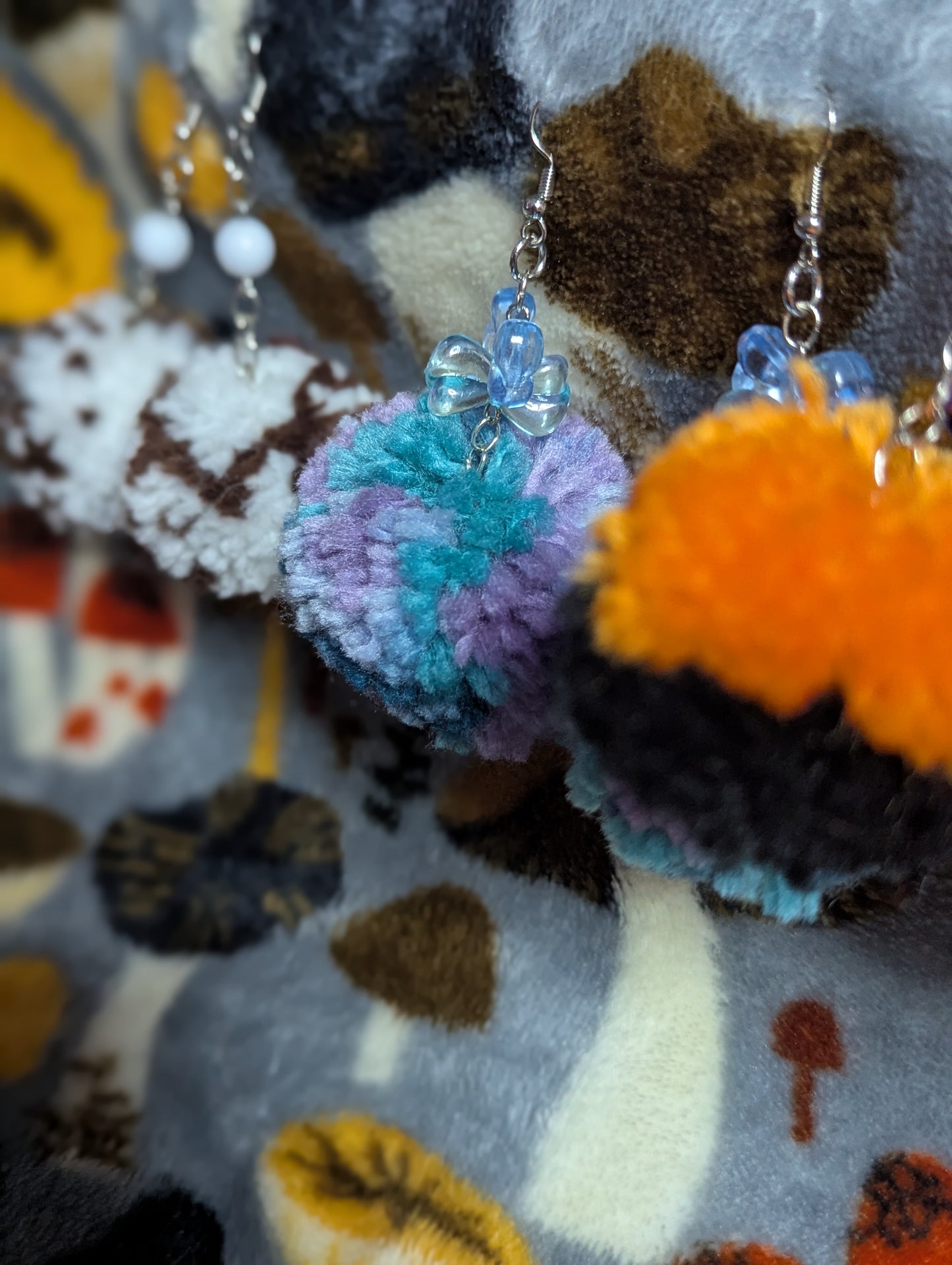 Pom Pom Dangle Earrings