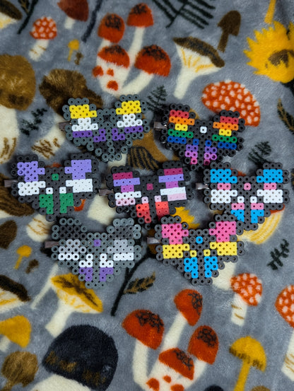 Pride Perler Bow Hair Clips