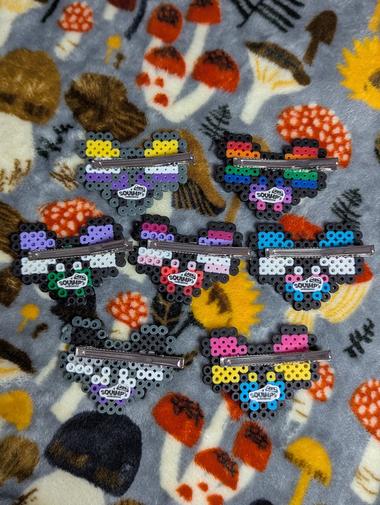 Pride Perler Bow Hair Clips