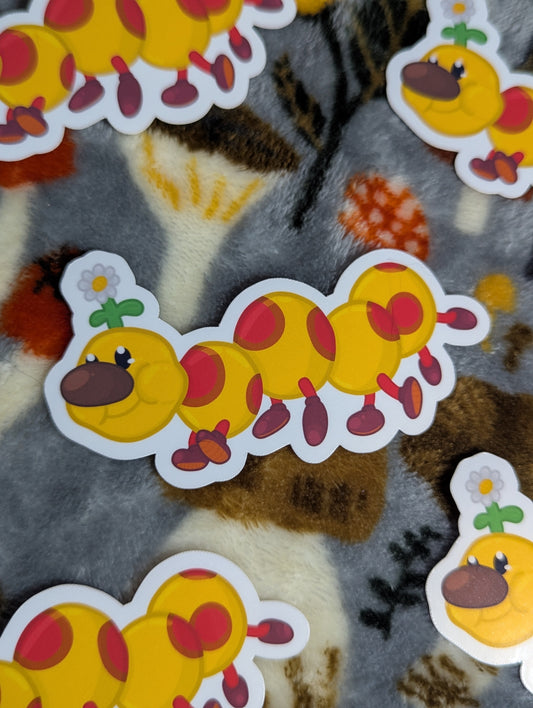 Flower Head Caterpillar Sticker