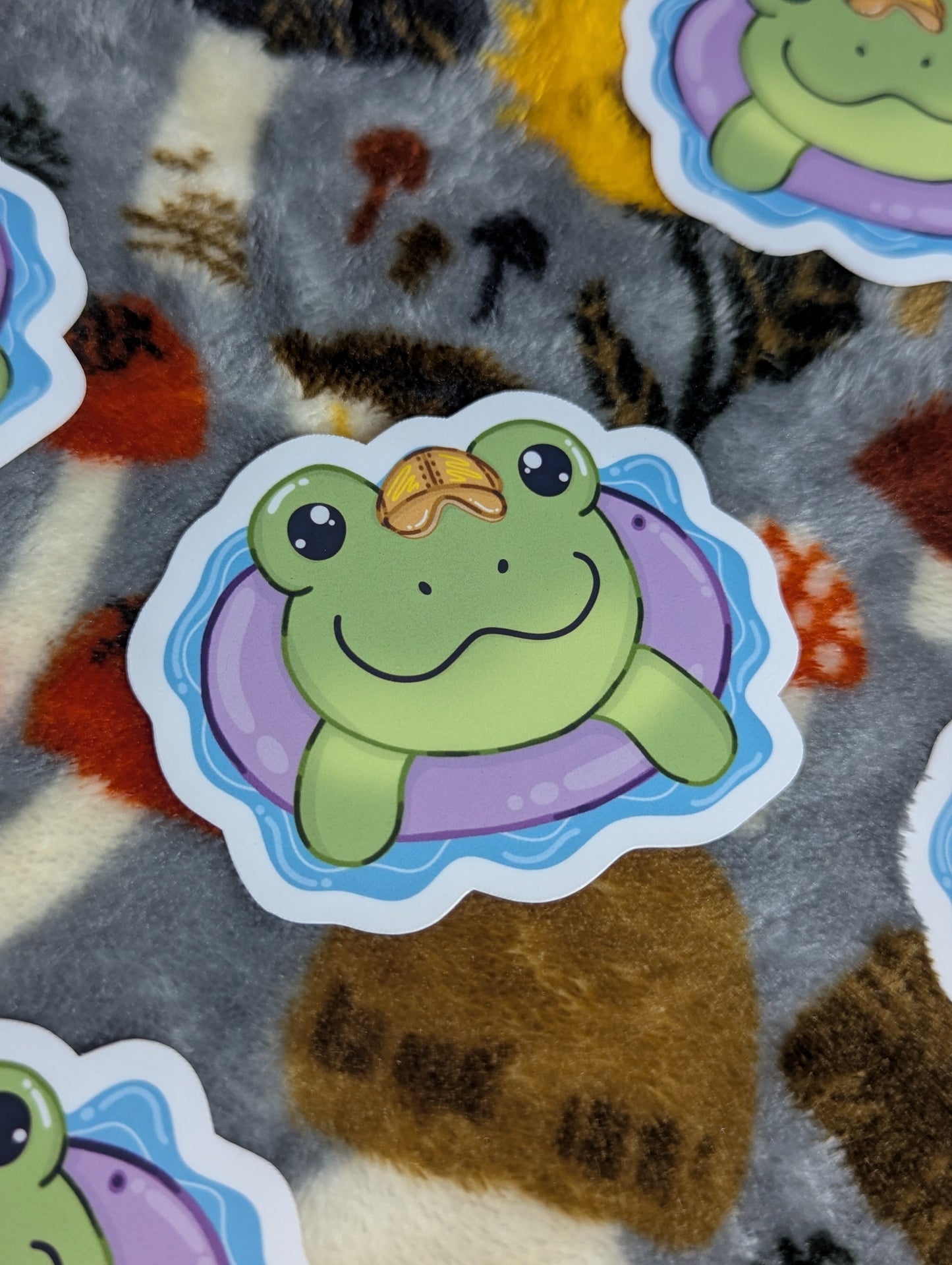 Frog on a Floatie Sticker
