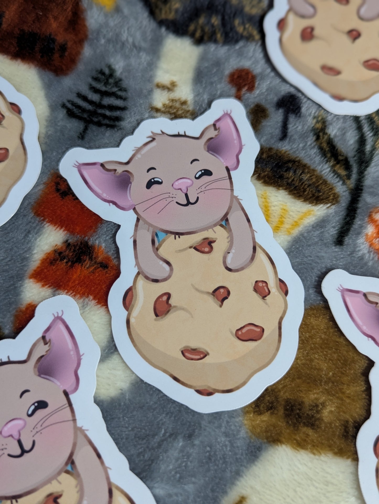 Cookie-Loving Mouse Sticker