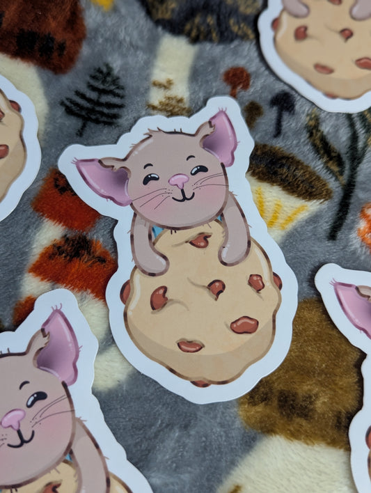 Cookie-Loving Mouse Sticker