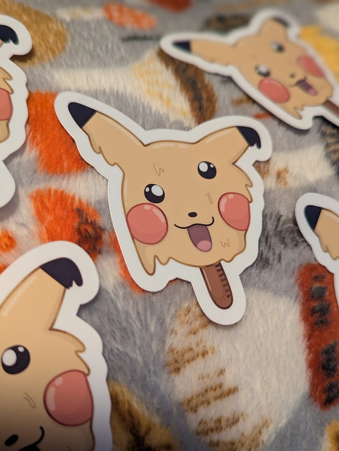 Derpy Yellow Mouse Popsicle Sticker